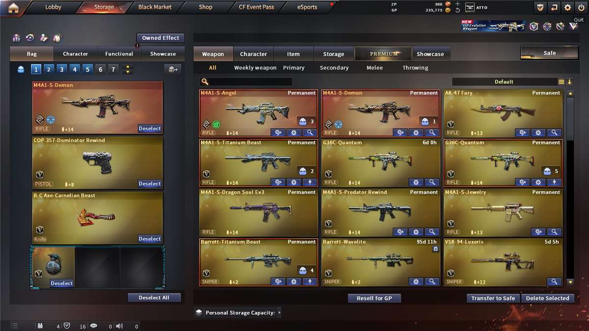 Game account sale CrossFire